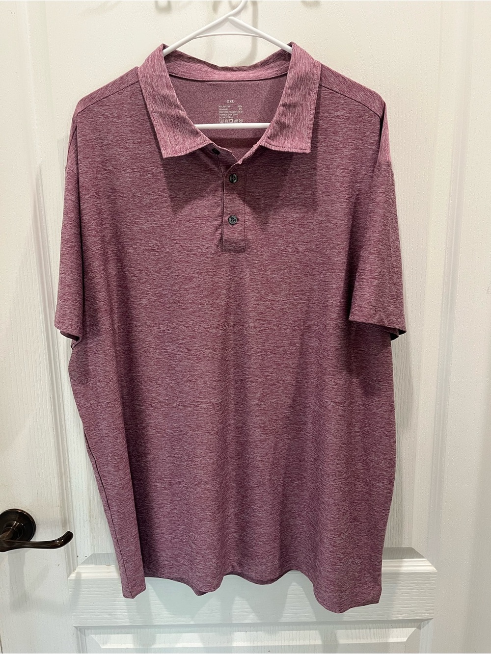 Men's Heathered Burgundy Polo Shirt XXL